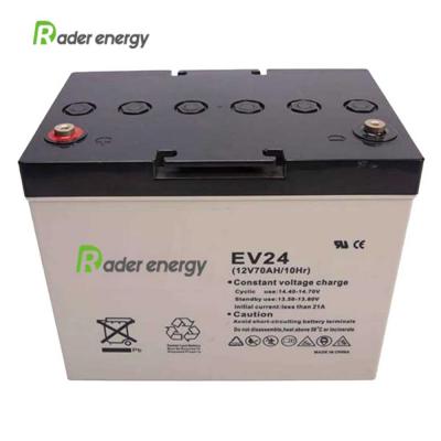 12V 70Ah Low self-discharge rate Solar Battery Safety Sealed Lead Acid Battery EV24 UPS Batteries