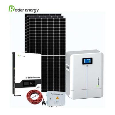 5KW HYBRID SOLAR Power Energy SYSTEM With PV Panel LifePo4 Battery Inverter 