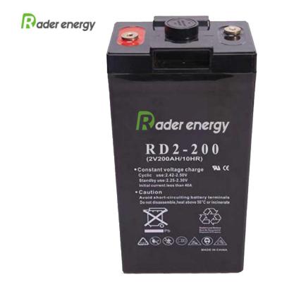 Long life Storage Deep cycle 2V 200Ah Gel Lead Acid Solar Battery UPS Battery Lead Acid Battery Solar Batteries